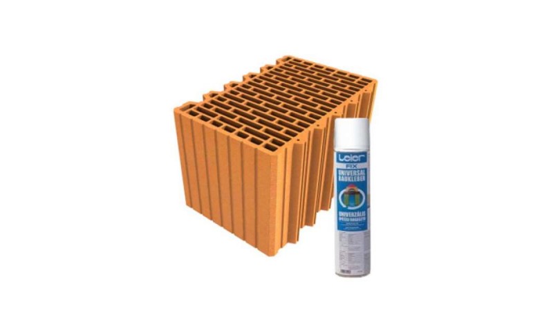 LeierPLAN 38 N+F csiszolt tégla + LeierFIX univerzális ragasztóhab
